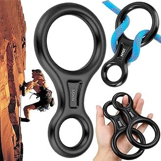 Descensor tipo 8 35KN rescate escalada cuerda 🧗‍♀️ aluminio forjado aventura