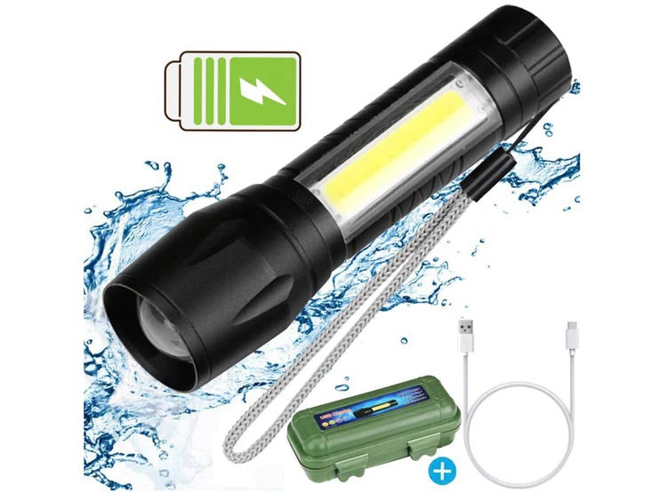 Linterna táctica 3 niveles recargable camping