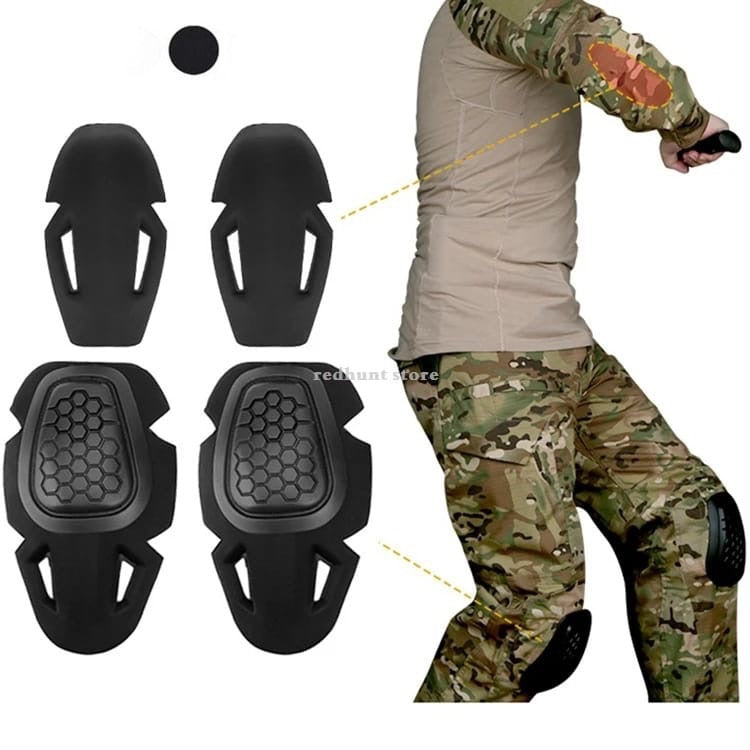 Kit protección rodilleras y coderas equipo táctico
