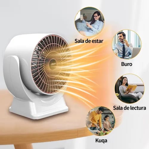 Calefactor ventilador eléctrico nuevo modelo 75° sala/dormitorio/oficina/estudio/frío/noche/ambiente