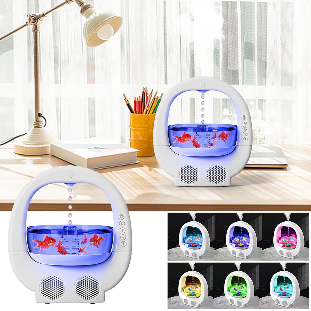 Humificador 3 en 1 pecera parlante altavoz Bluetooth ambiente sala fragancia