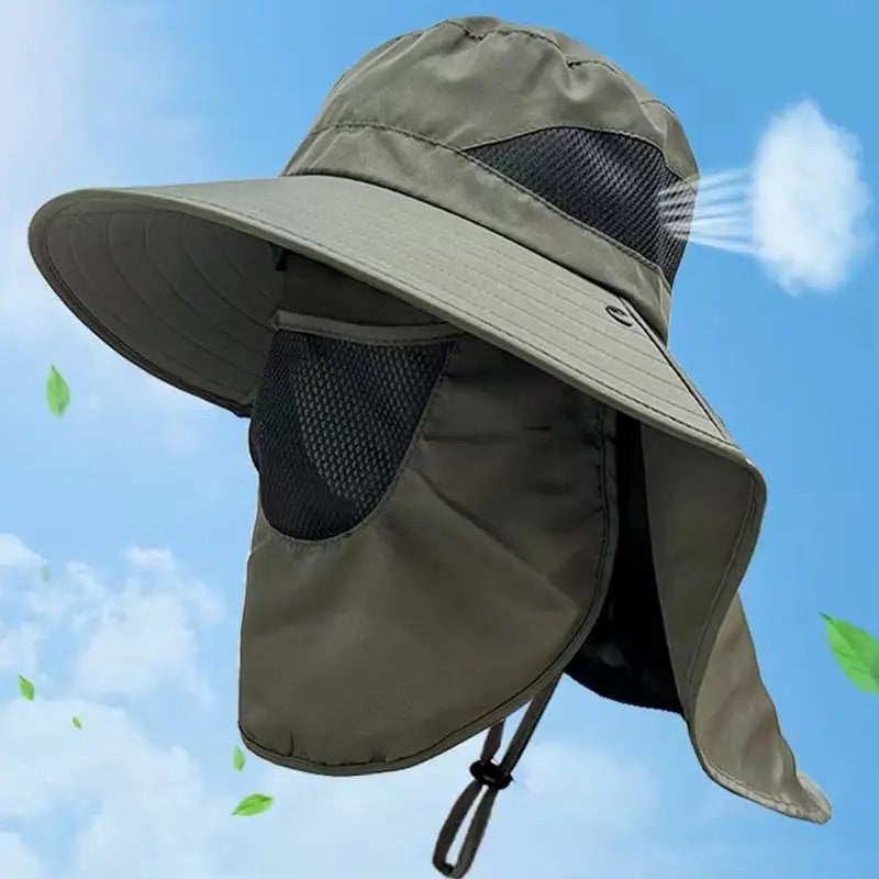 Sombrero safari con mascarilla desmontable camping