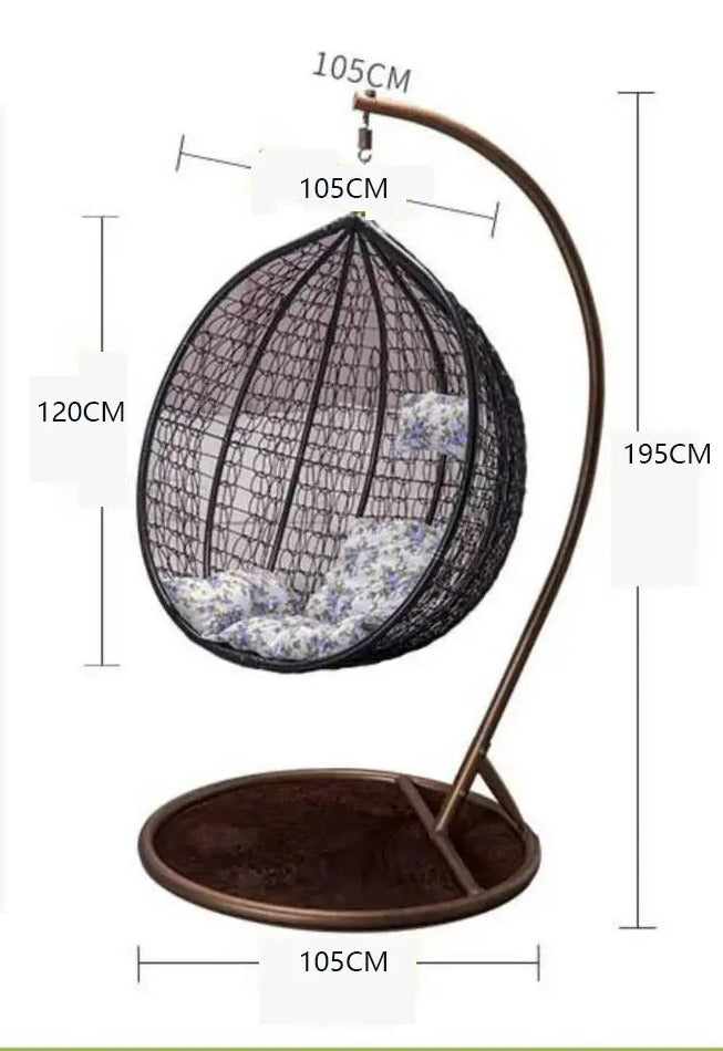 Silla Colgante Nido Ratan con cojín y almohadas estructura de aluminio Suit/Sala/Mirador/Jardín/Dor