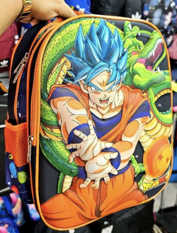 Mochila+Bolso+Estuchera 3D Sonic Dragón Ball Frozen Regreso a Clases