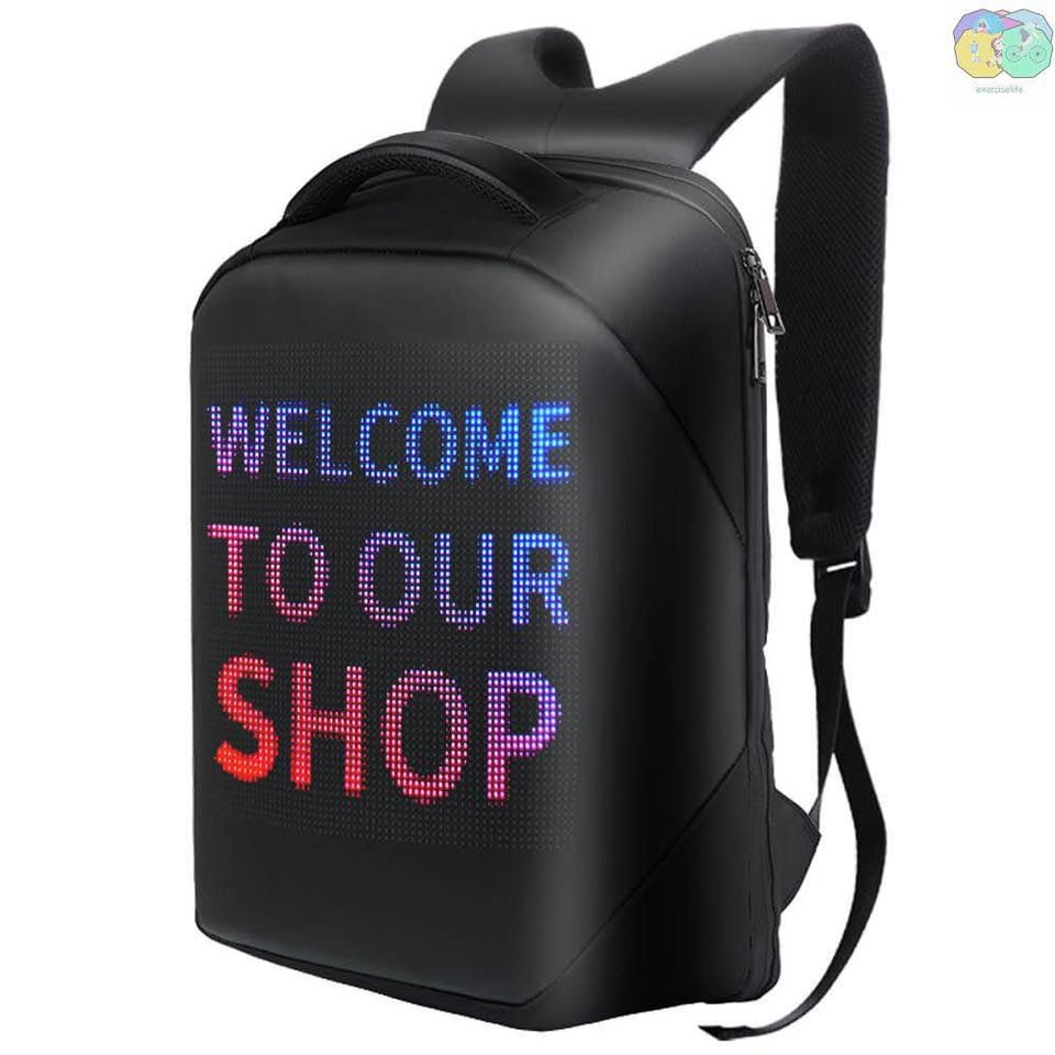 Mochila con Pantalla Panel Led Inalámbrica Bluetooth Wifi Publicidad Laptop Trabajo Moto Bici Clase