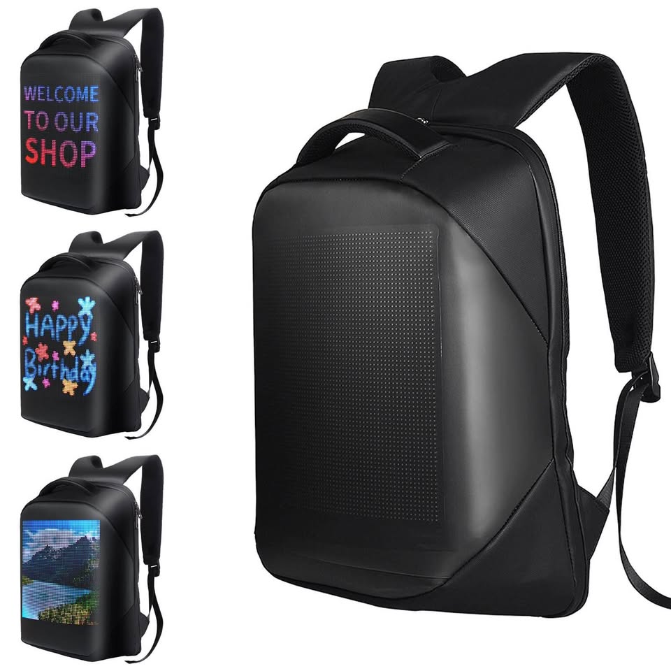 Mochila con Pantalla Panel Led Inalámbrica Bluetooth Wifi Publicidad Laptop Trabajo Moto Bici Clase