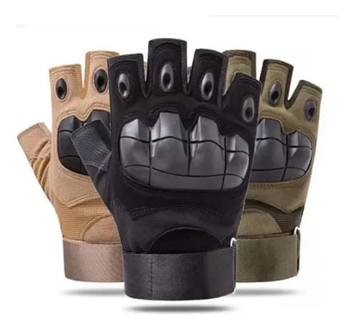 Guantes Tácticos 511 Militar Medio Dedo Protector Duro De Nudillo Moto Bici