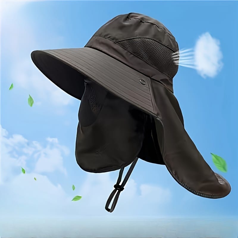 Sombrero De Pesca Con Protector Facial Para Camping Treking Senderismo Trabajo Protección Sol Calor