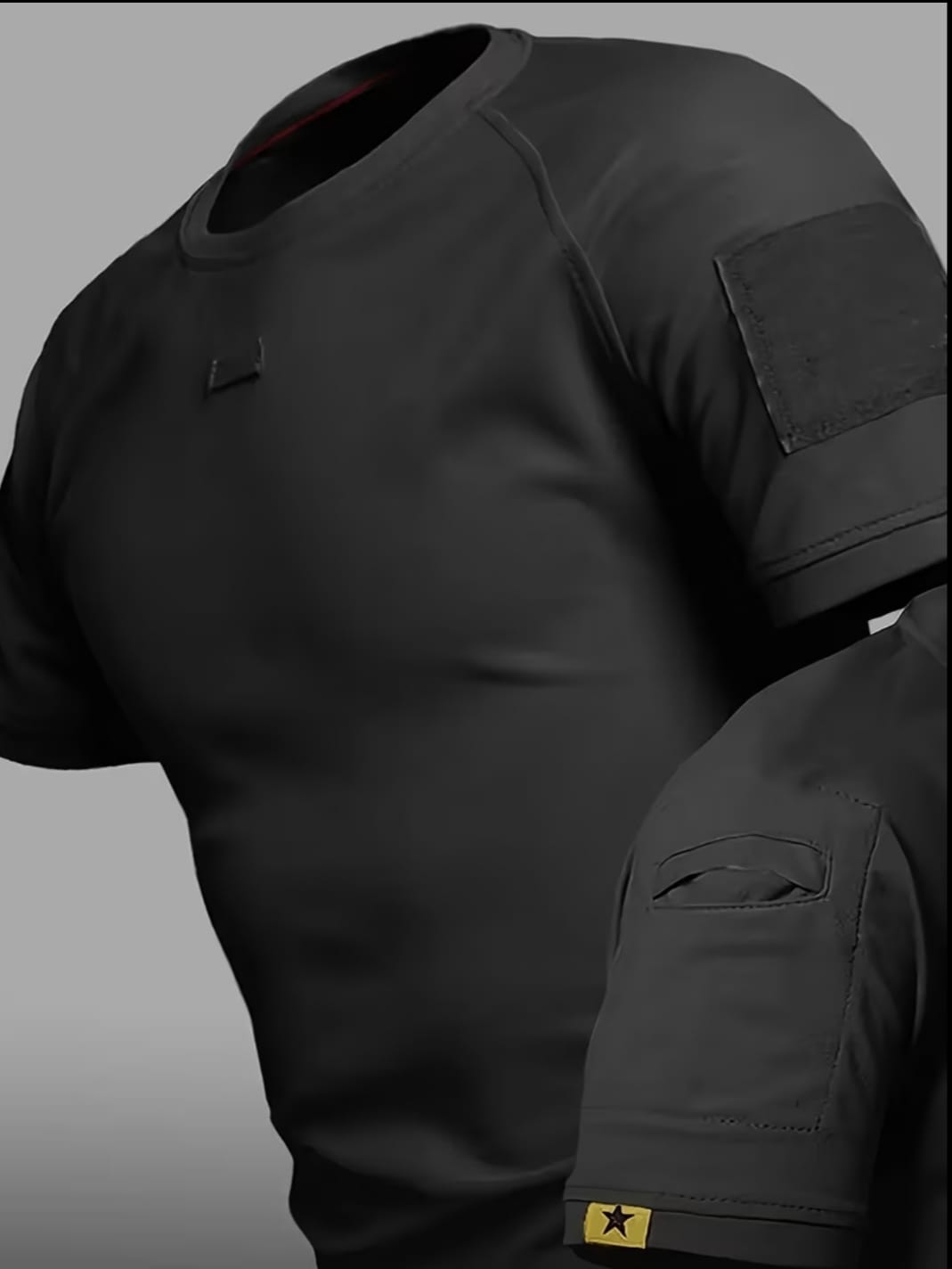 Camiseta Táctica Secado Rápido Anti Desgarro Camping Senderismo Entrenamiento Velcro Verano