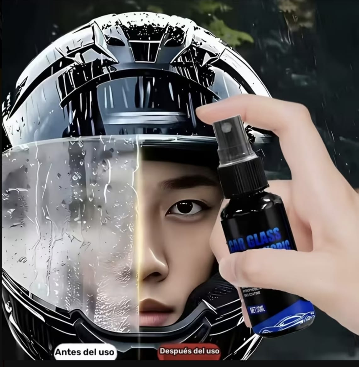 Spray Anti Empaño Multiuso Lluvia Moto Casco Auto Espejo Retrovisor Espejo Invierno Lentes