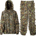 Traje Camuflaje Ligero 3D con Hojas Entrenamiento  Aire Libre Fotografía Caza Camping Pesca Senderis