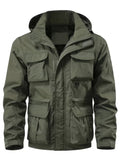 Chaqueta Chompa Casaca Táctica Multiuso Desmontable Verde Militar Camping Senderismo Pesca Chaleco