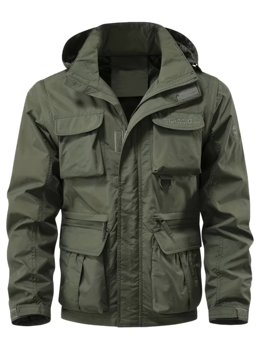Chaqueta Chompa Casaca Táctica Multiuso Desmontable Verde Militar Camping Senderismo Pesca Chaleco