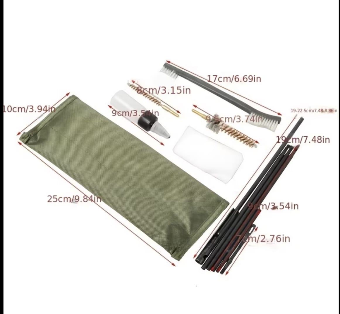 Kit Táctico de Limpieza y Mantenimiento con Estuche Incluye Cepillo de metal Guardia Poli Militar
