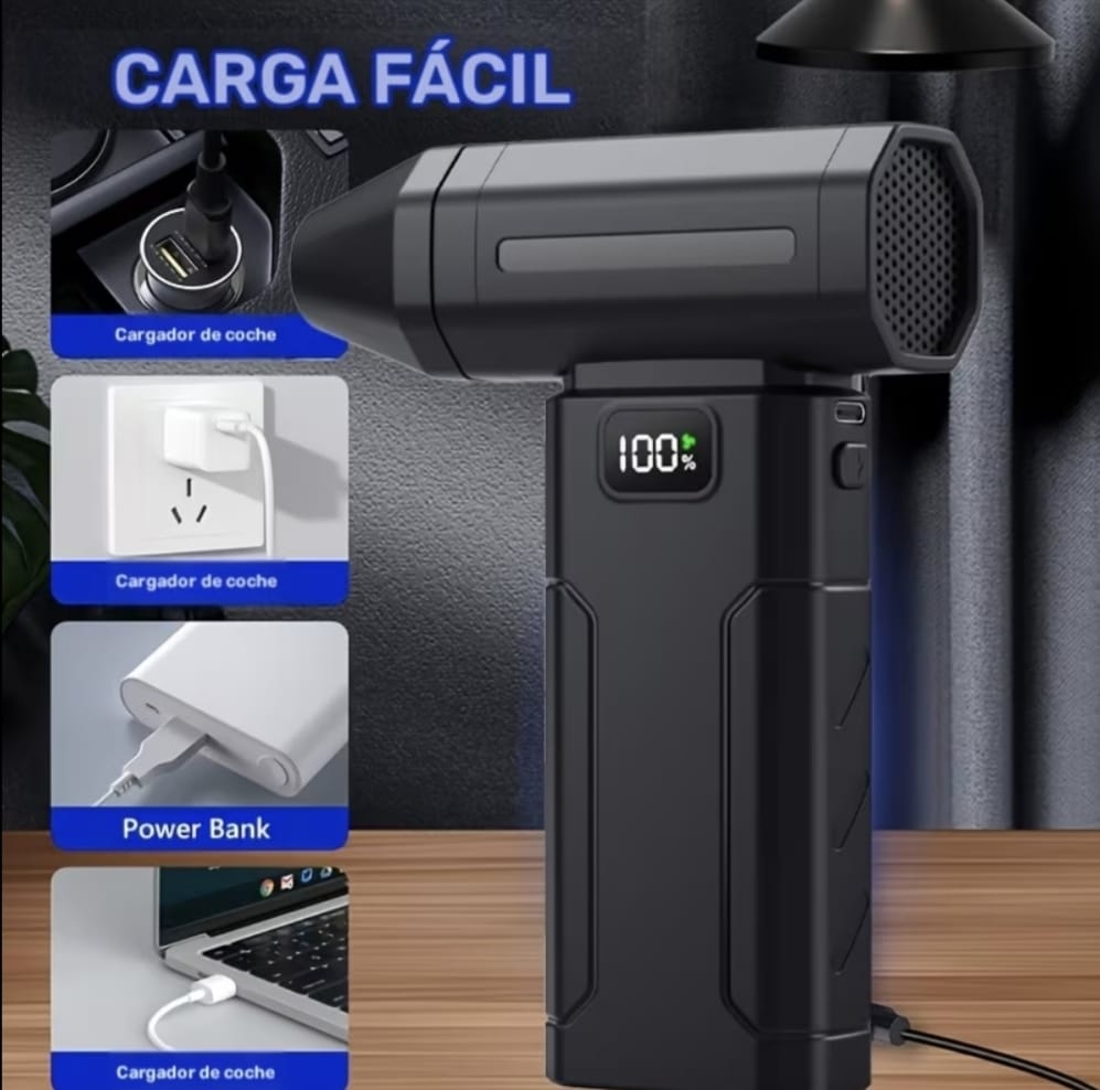 Mini ventilador soplador de aire portátil plumero de aire comprimido alta velocidad turbo recargab