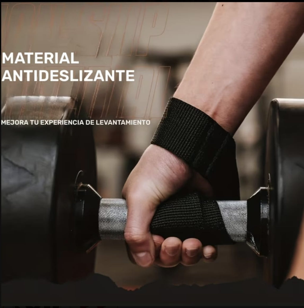 Muñequeras Straps para Entrenamiento Fuerza  Pesas CrossFit Powerlifting Fitness Fibra de Poliéster