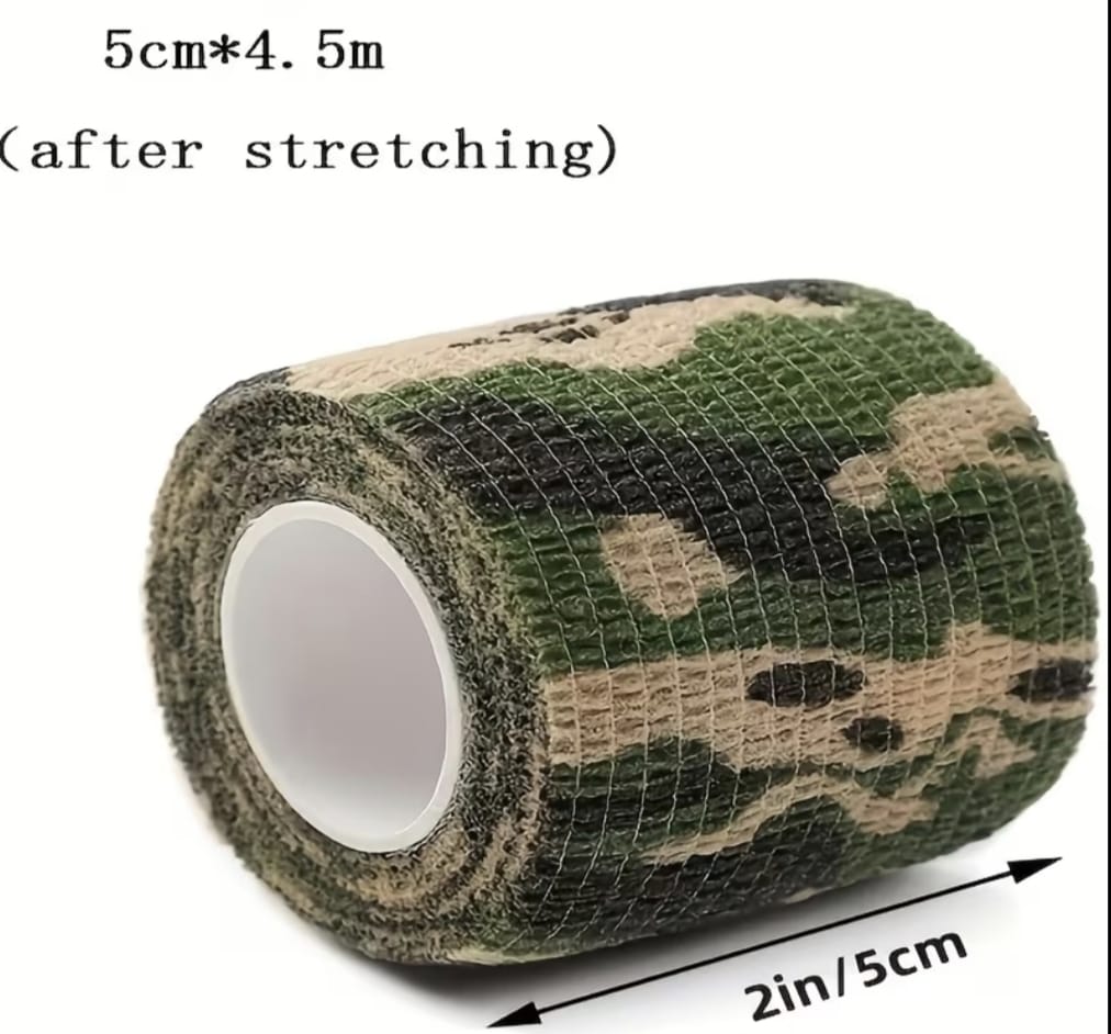 Cinta Camuflaje Adhesiva Táctica Militar de Tela Elástica Ajustable Decoración Herramientas