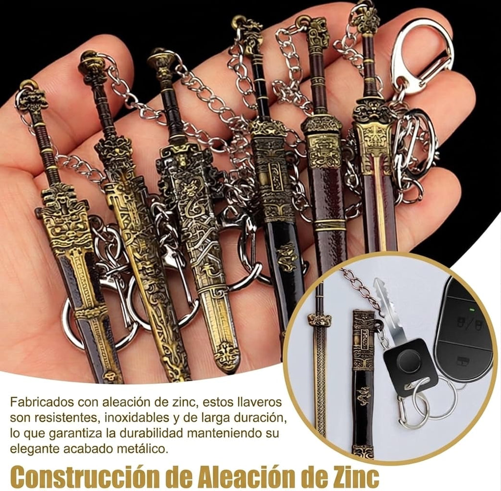 Llaveros Tácticos Samurai Figuras Metálicas Colección Adornos Ninja Animé