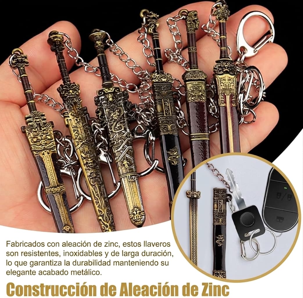Llaveros Tácticos Samurai Figuras Metálicas Colección Adornos Ninja Animé