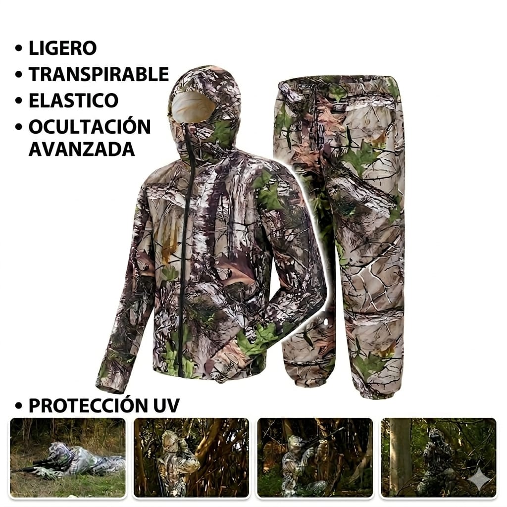 Conjunto Traje Camuflaje Ligero Aire Libre Fotografía Caza Camping Pesca Senderismo Militar Táctico