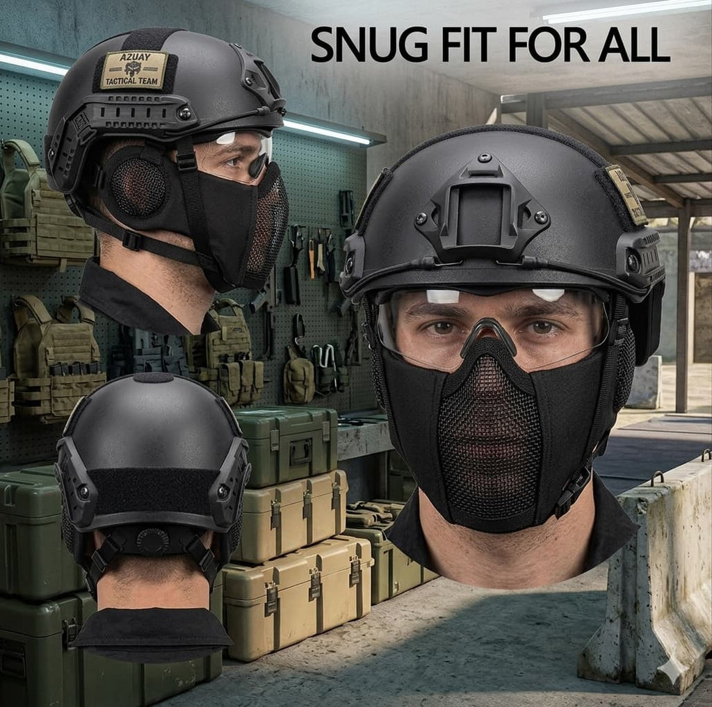 Protector Mascarilla Facial con Malla Protectora de Acero Seguridad Policía Guardia Airsoft Moto