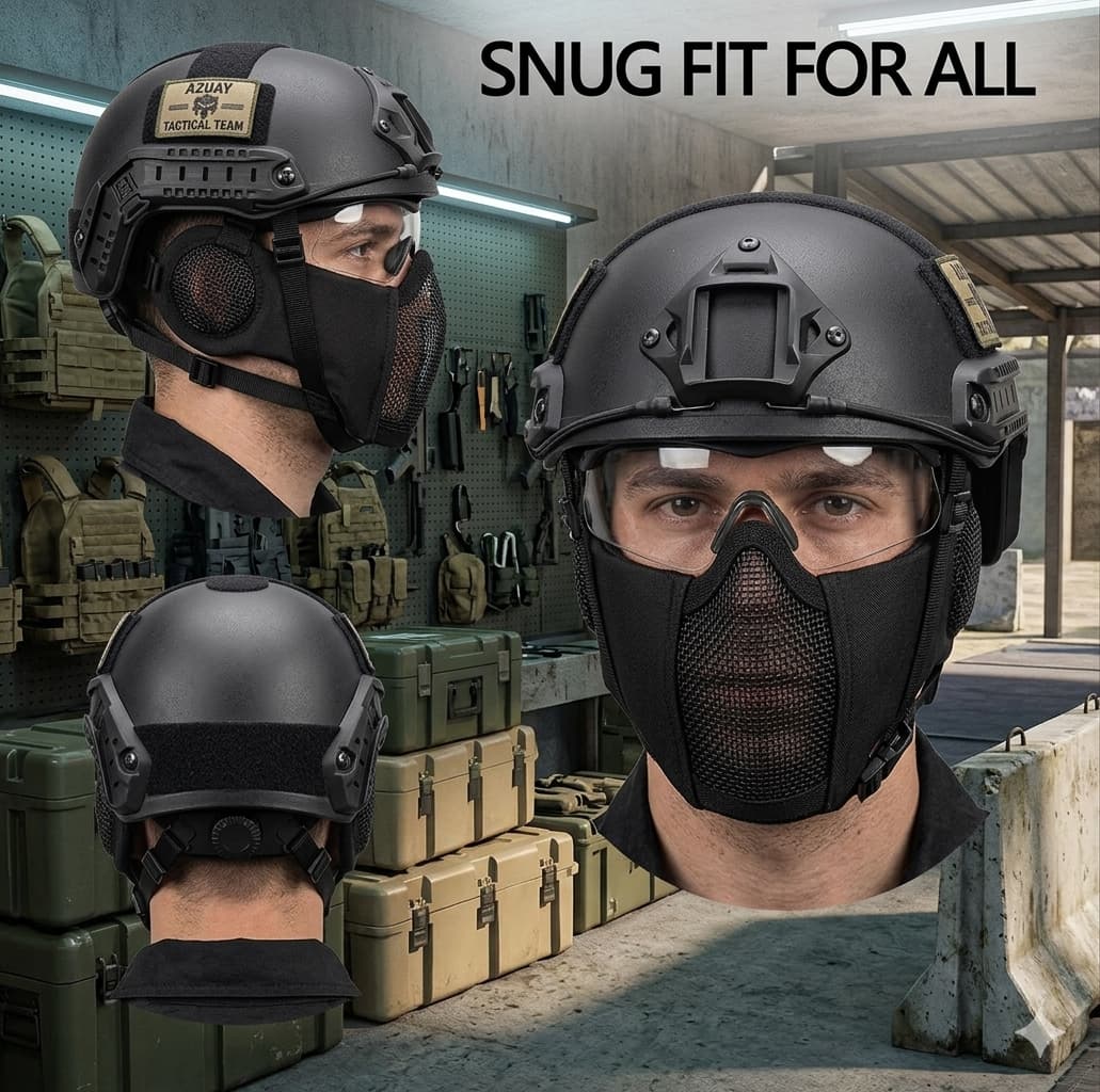 Protector Mascarilla Facial con Malla Protectora de Acero Seguridad Policía Guardia Airsoft Moto