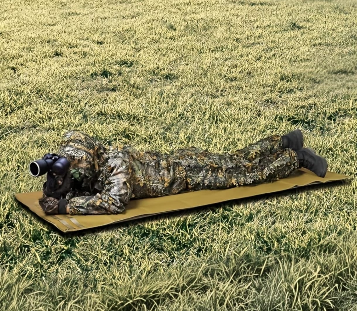 Traje Camuflaje Ligero 3D con Hojas Entrenamiento  Aire Libre Fotografía Caza Camping Pesca Senderis