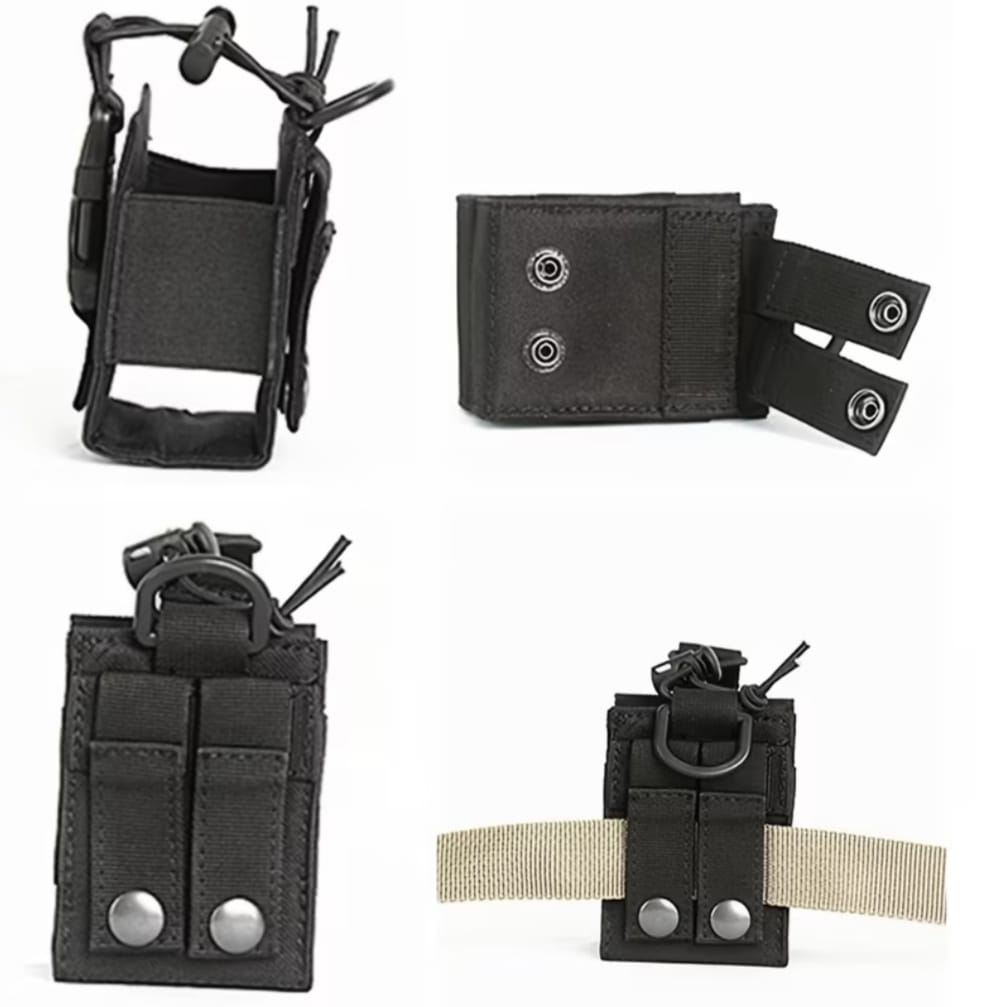 Escuché Portador de Radio Táctico Ajustable Funda Protectora Portátil Walkie Talkie Riñonera