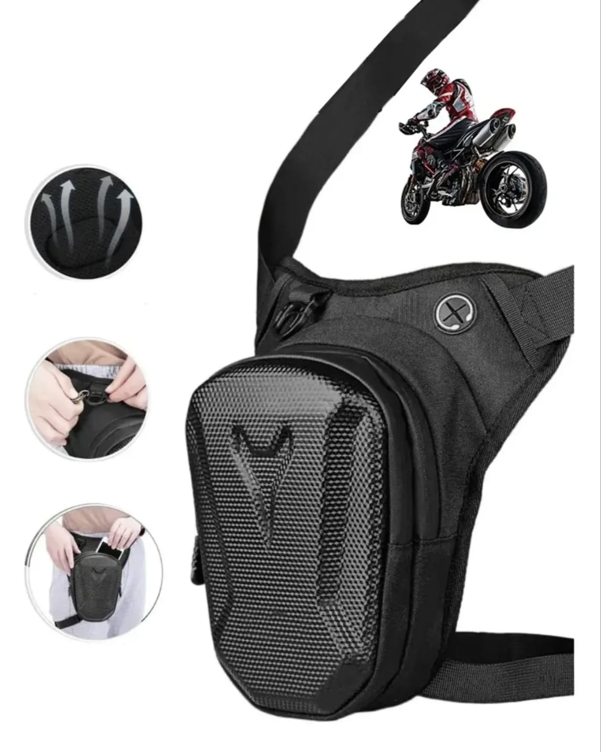 Muslera Cangurera Riñonera Impermeable Táctica Multiuso para MotoTrabajo Hombre Mujer