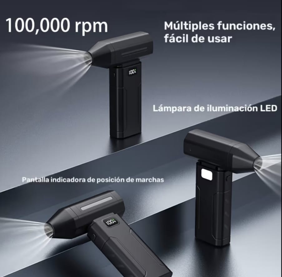 Mini ventilador soplador de aire portátil plumero de aire comprimido alta velocidad turbo recargab
