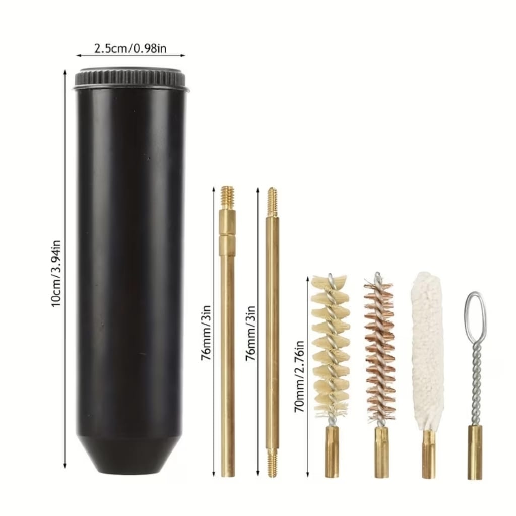Kit de Limpieza Táctica Portatil de 7 Piezas con Cepillo de Latón, Mopa con Ranura, Varilla, Bucle.