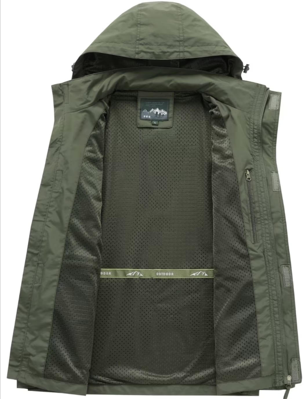 Chaqueta Chompa Casaca Táctica Multiuso Desmontable Verde Militar Camping Senderismo Pesca Chaleco