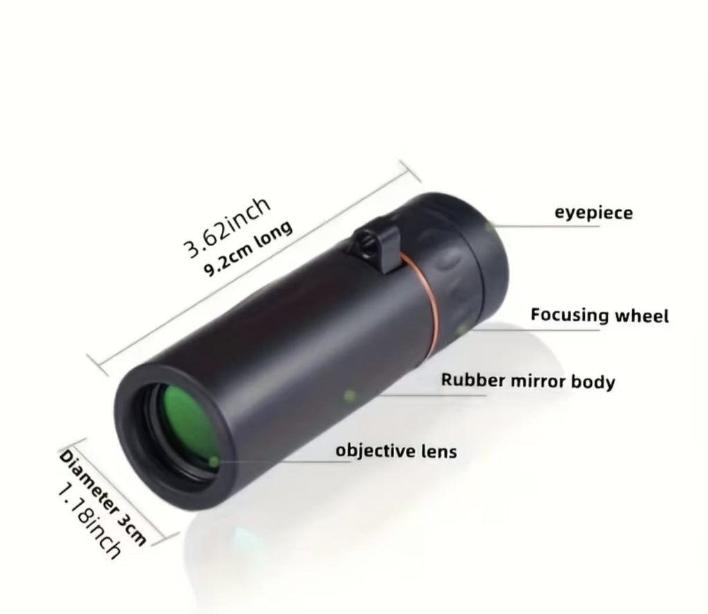 Monocular Mini Tescopio 10x25  Multiuso Viajes Camping Senderismo Caza Pesca Vigilancia Unicular