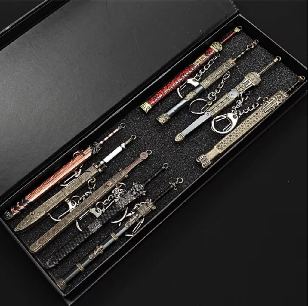 Llaveros Tácticos Samurai Figuras Metálicas Colección Adornos Ninja Animé