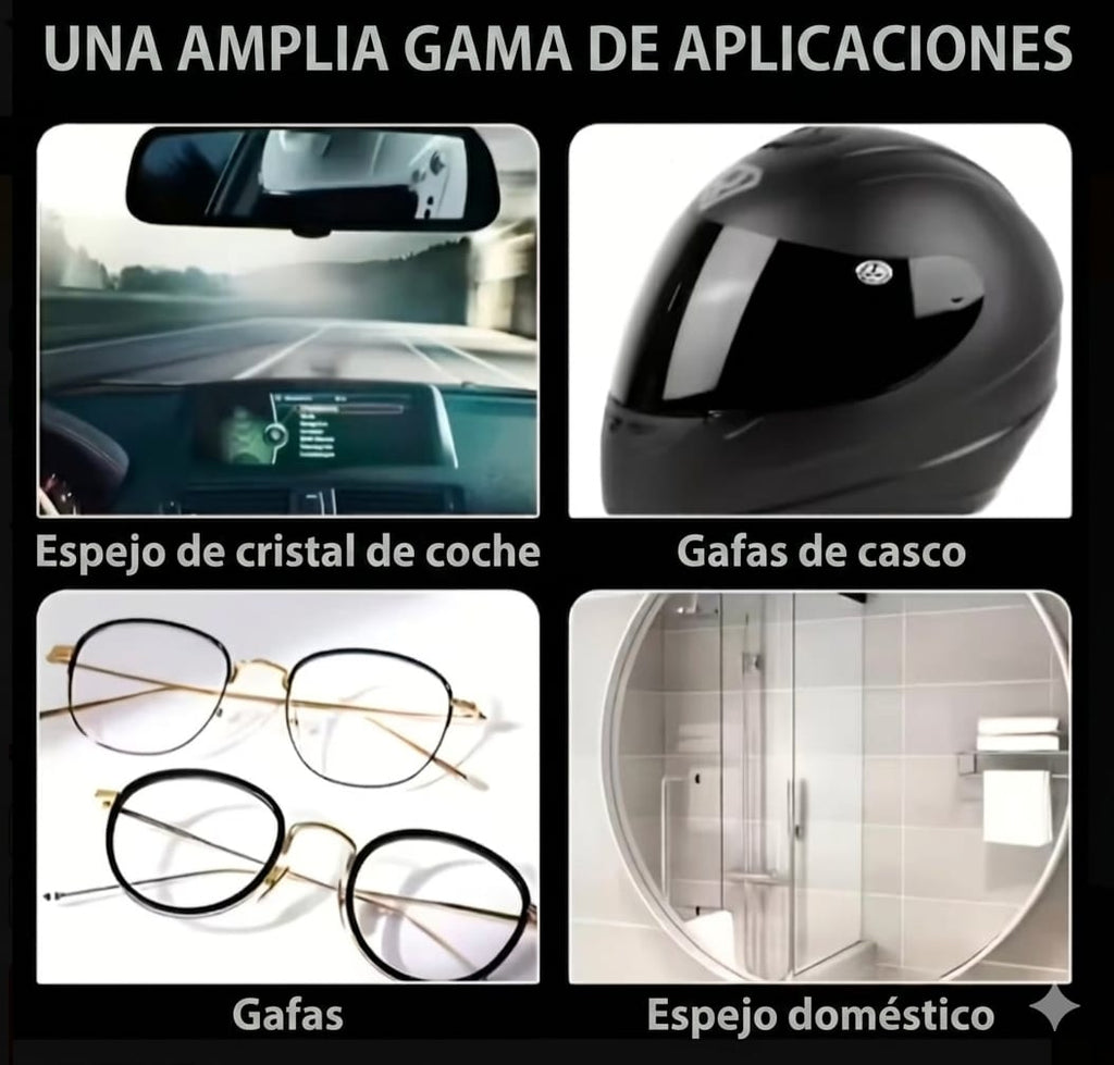 Spray Anti Empaño Multiuso Lluvia Moto Casco Auto Espejo Retrovisor Espejo Invierno Lentes