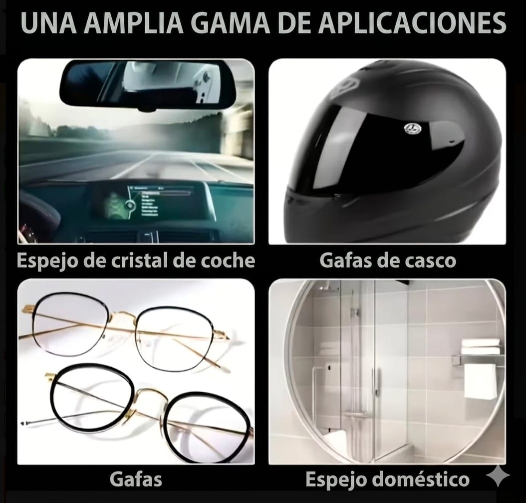 Spray Anti Empaño Multiuso Lluvia Moto Casco Auto Espejo Retrovisor Espejo Invierno Lentes