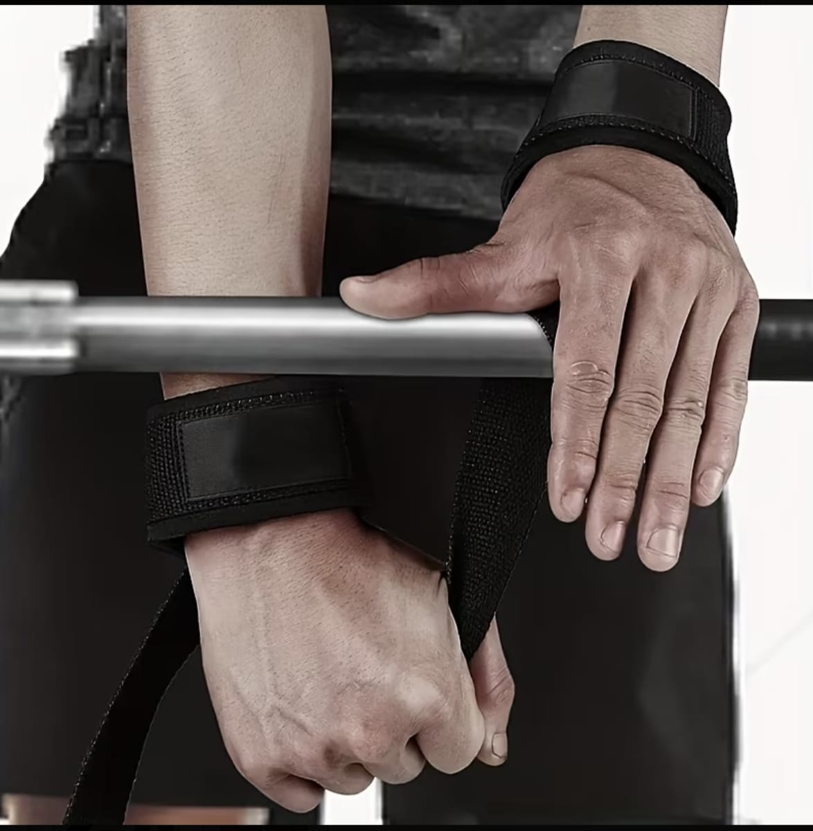Muñequeras Straps para Entrenamiento Fuerza  Pesas CrossFit Powerlifting Fitness Fibra de Poliéster