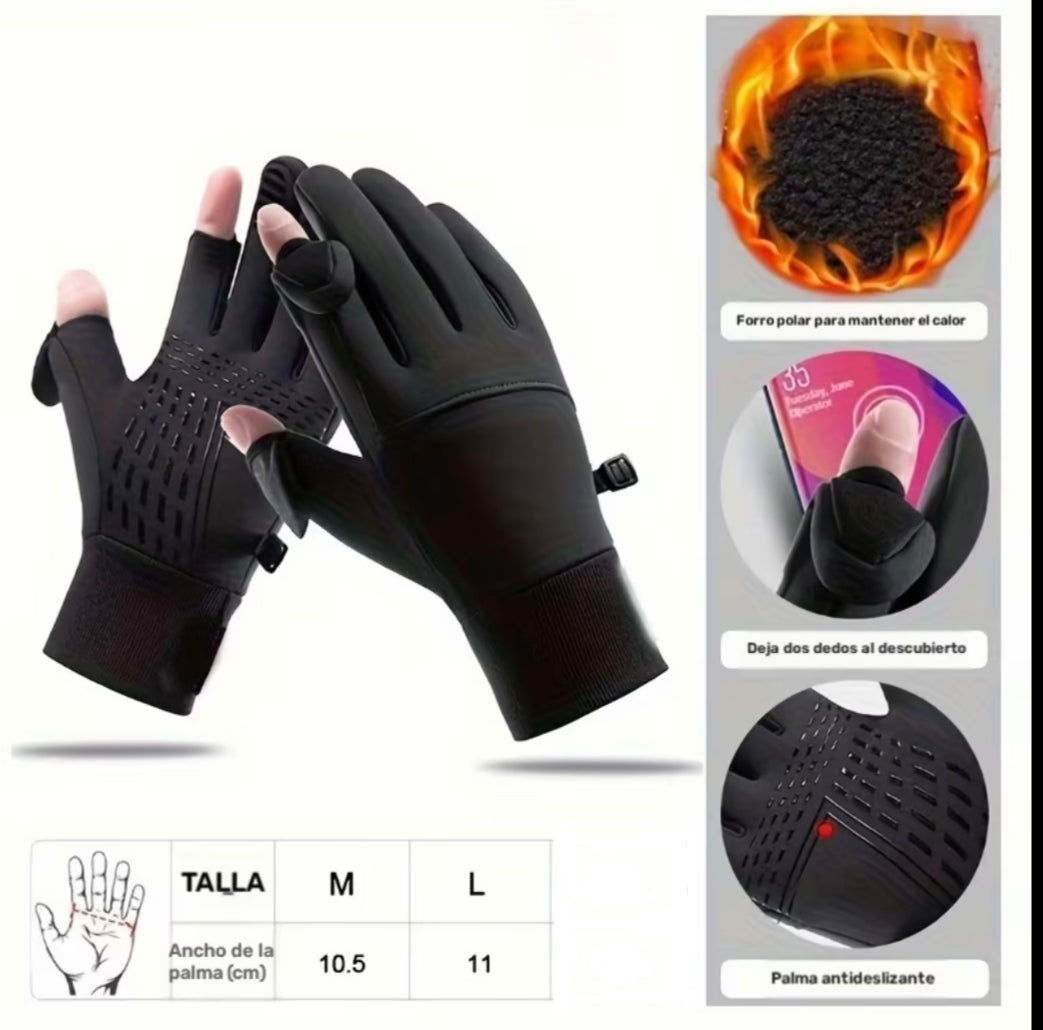 Guantes de Invierno Deportivos Cálidos para  Pantalla Tactil Celular Camping Frío Montaña Pesca Bici