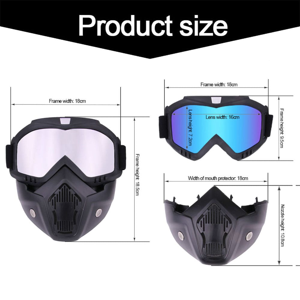 Visor Mascarilla Desmontable Abatible Reflectivo Moto Bicicleta Deportes Nieve