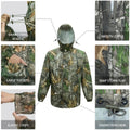 Conjunto Traje Impermeable Camuflaje Táctico Camping Caza Pesca Senderismo Lluvia Selva