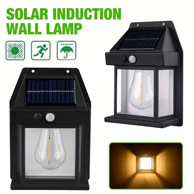 Lámpara solar recargable con sensor automático 18w exteriorimpermeable noche apagones luz emergencia