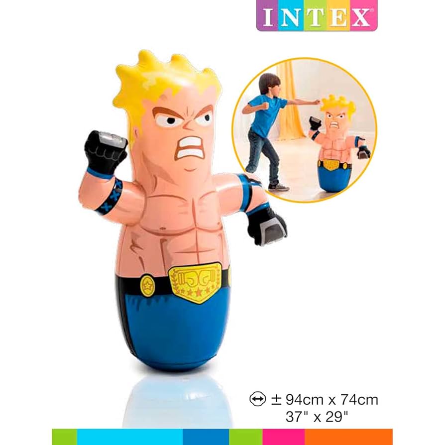 Muñeco Inflable Boxeador Intex Juguete Juego Diversión Entretenimiento Regalo Cumpleaños Navidad