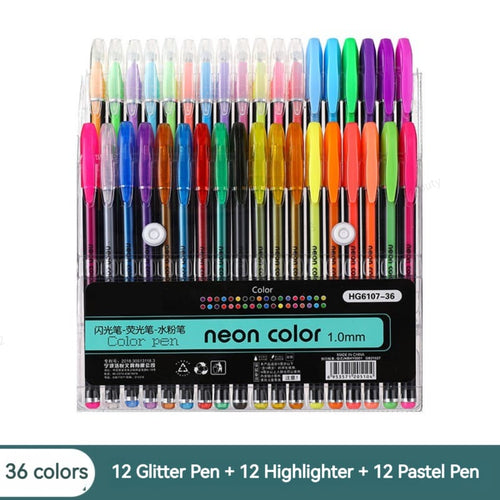 Bolígrafos de Gel de colores brillantes metálicos resaltador papelería marcadores dibujo clase artíc