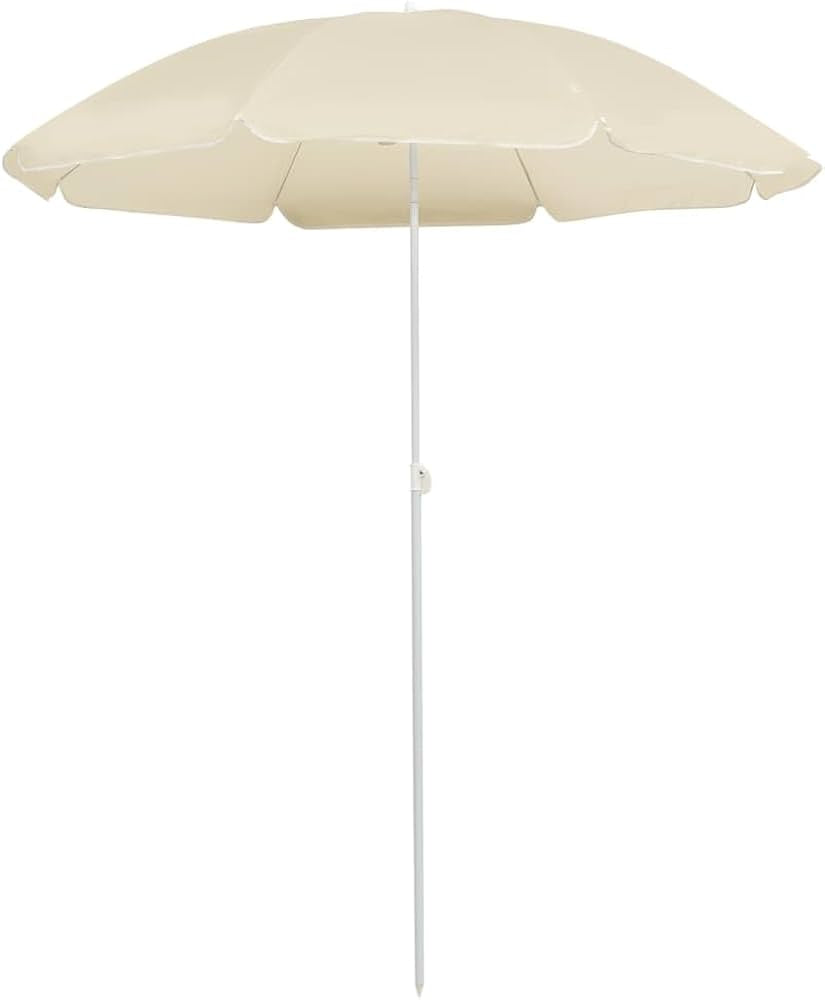 Sombrilla Parasol beig 225cm reclinable varios niveles jardin/exteriores/playa/sol/proteccion/bar