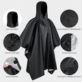 Poncho/Chubasquero Impermeable con Capucha para Lluvia Motorizado Invierno Trabajo Senderismo