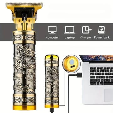 Kit Afeitadora y Patillera 2en1 Recargable USB  Barba Cabello Bello Nariz Piel Corte