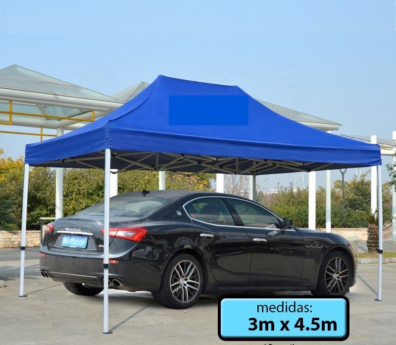 CARPA PLEGABLE 3X4.5m ACORDEÓN CON ESTRUCTURA REFORZADA IMPERMEABLE INVIERNO/LLUVIA/SOL/PATIO/AUTO