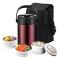 Lonchera portátil multicapa larga duración  2,7 L cap. con estuche de aluminio  acero inoxidable