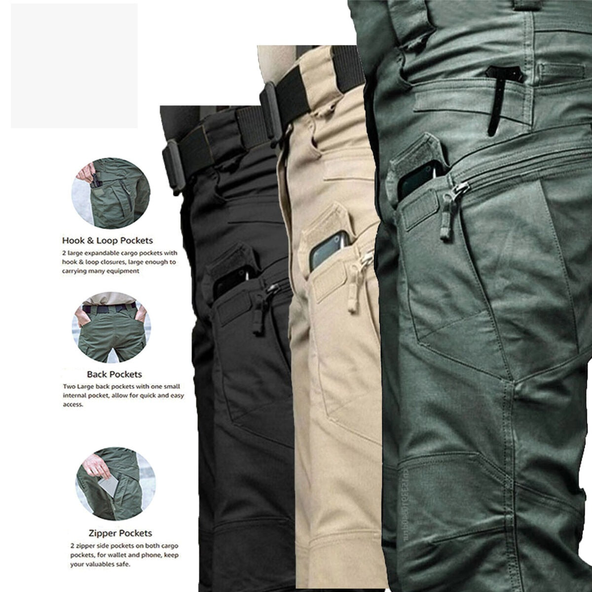 Pantalón táctico multifuncional (fuego/frío/calor) camping pesca senderismo policía militar guardia
