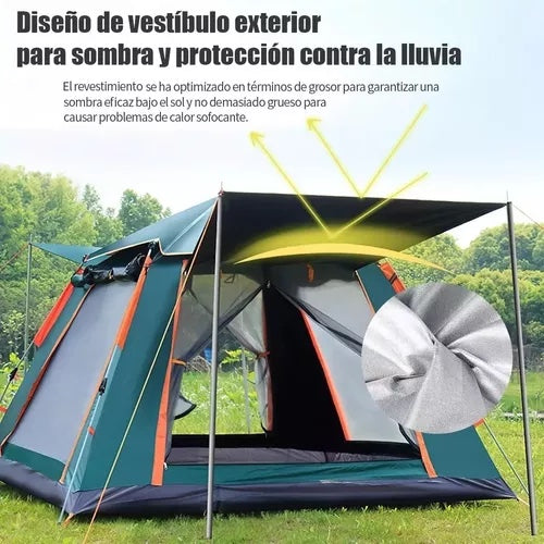 Carpa Automática Plegable Impermeable nuevo modelo camping-playa-lluvia-montaña-viaje 4-5 personas
